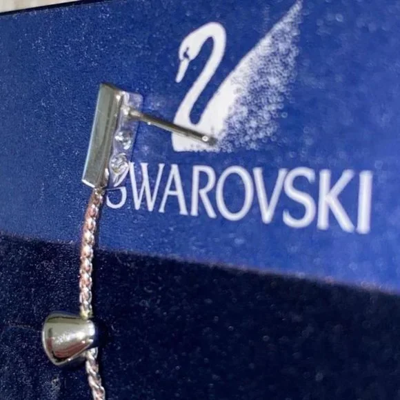 Swarovski Silver Crystal Chain Earrings